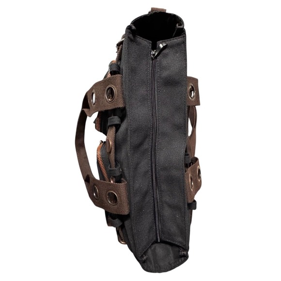 Banned Alternative DOOM LAGOON HANDBAG Steampunk Key Canvas Black Copper NWT - Picture 3 of 16